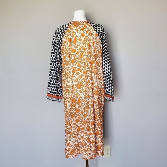 Elegant Orange and Black Patterned Women's Tunic - Picture 10 of 12